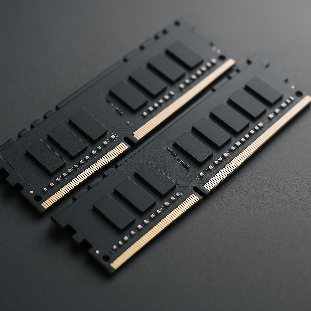 二枚一組で並べたデスクトップPC用メモリのイメージ