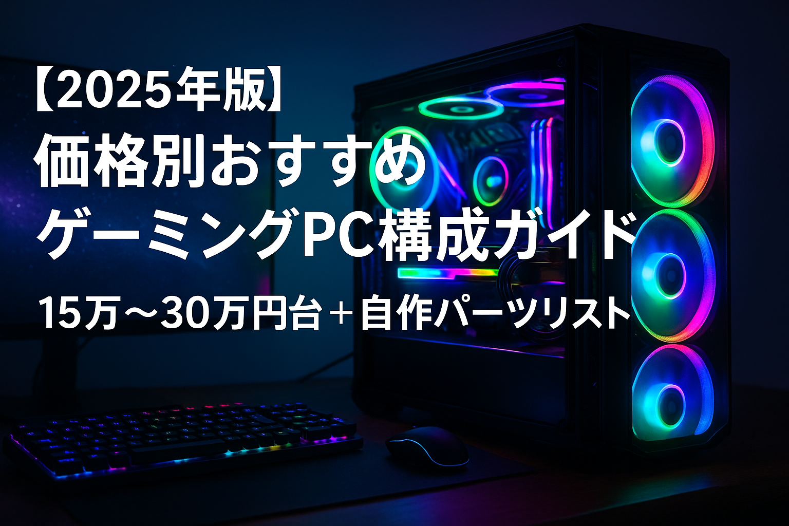 2025年版】15万〜30万円台で買えるおすすめゲーミングPC構成＆自作 